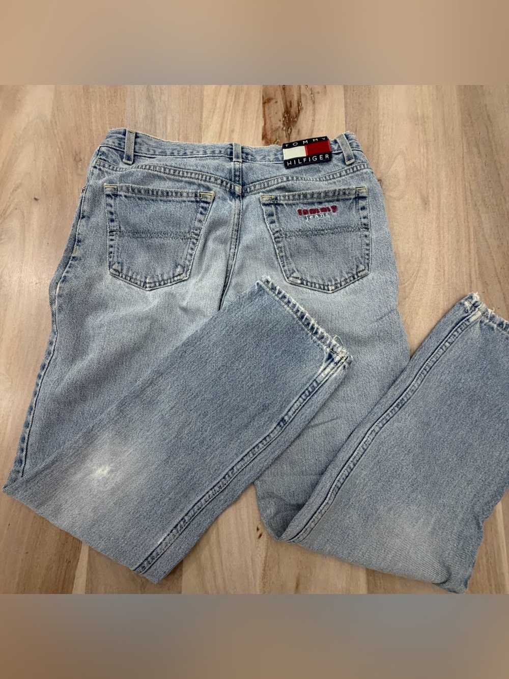 Vintage Tommy Hilfiger 90s Y2K Straight Leg Mid Rise Light Jeans Size 5